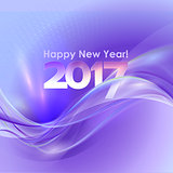 Happy New Year background with blue wave