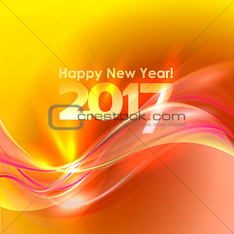 Happy New Year background with blue wave