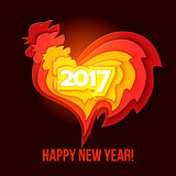 Happy New Year 2017 of the red rooster.
