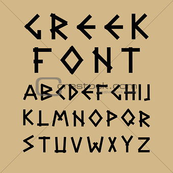 English vector alphabet in ancient style.