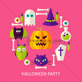 Halloween Party Flat Concept