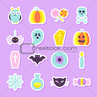 Halloween Party Stickers Set