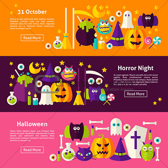 Happy Halloween Web Horizontal Banners