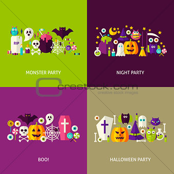 Scary Halloween Concepts Set