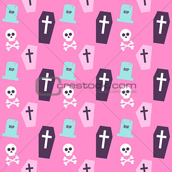 Trendy Colors Death Halloween Pattern