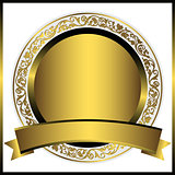 Decorative gold round plate