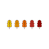 Vector oak autumn leaves icons
