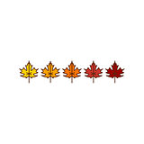 Vector autumn maple leaves icons