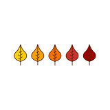 Vector autumn birch leaves icons