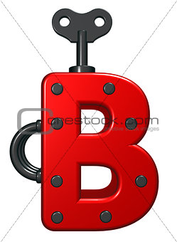 uppercase letter b with decorative pieces - 3d rendering