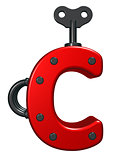 letter c with decorative pieces - 3d rendering
