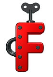 letter f with decorative pieces - 3d rendering