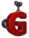 letter g with decorative pieces - 3d rendering