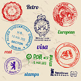 Set of real stamps from Berlin Wall.
