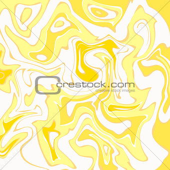 Watercolor yellow blot stain pattern. Blue wavy ocean, sea water, marble, stone, acrylic artistic texture. Marble design template. Vector illustration
