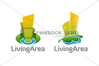 Healthy Living Area Vector Logos Symbols