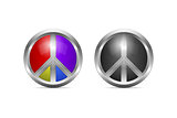 Metallic Peace Symbol Design as 3D Shaped