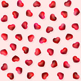 Vector Seamless Pink Shaded Hearts Lovely Pattern