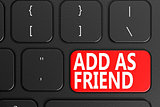 Add as friend on black keyboard