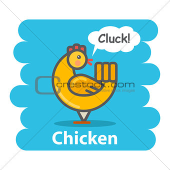 .Cute Cartoon Chicken