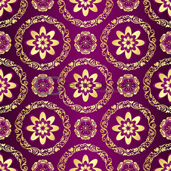 Floral purple seamless pattern 