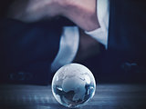 Business world glass sphere