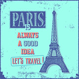 Vintage Touristic Greeting Card - Paris