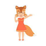 Girl Wearing Fox Animal Costume