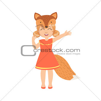 Girl Wearing Fox Animal Costume