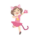 Girl Wearing Cat Animal Costume