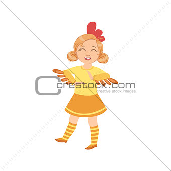 Girl Wearing Chicken Animal Costume