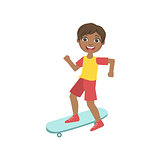 Boy Riding A Skateboard