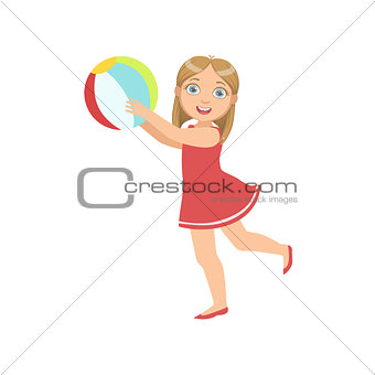 Girl Playing Inflatable Ball