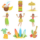 Hawaiian Vacation Set Of Classic Symbols