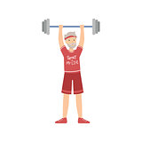 Old Man Weight Lifting In Gym
