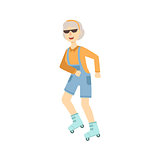 Old Woman Roller Skating