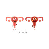 Healthy vs Unhealthy Uterus Infographic Illustration