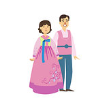 Couple In Korean National Clothes