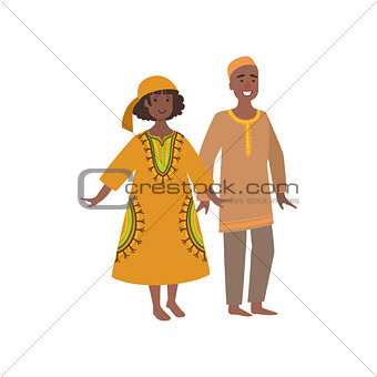 Couple In Maroccan National Clothes