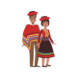 Couple In Peru National Clothes