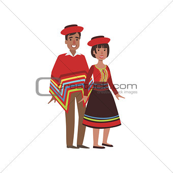 Couple In Peru National Clothes