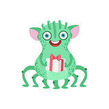 Many-legged Friendly Monster With Gift
