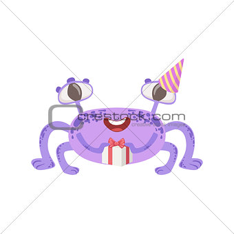 Purple Friendly Monster With Present