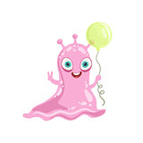 Pink Friendly Monster With Balloon