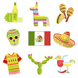 Mexican National Symbols Set