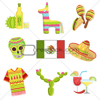Mexican National Symbols Set