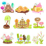 Fantasy Landscape Elements Made Of Sweets And Candy
