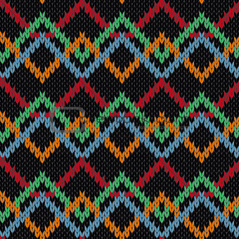 Knitting ornamental contrast molticolor seamless pattern