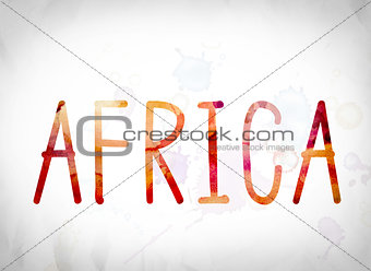 Africa Concept Watercolor Word Art