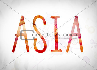 Asia Concept Watercolor Word Art